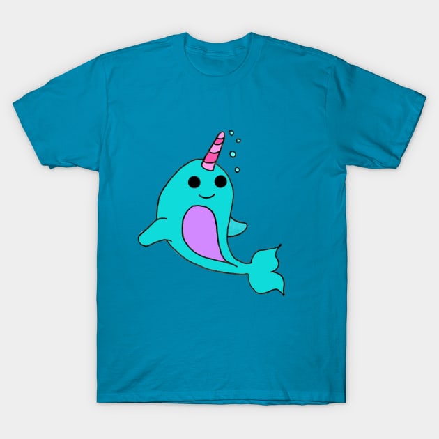 Blue Narwahl T-Shirt by Loose Tangent Arts